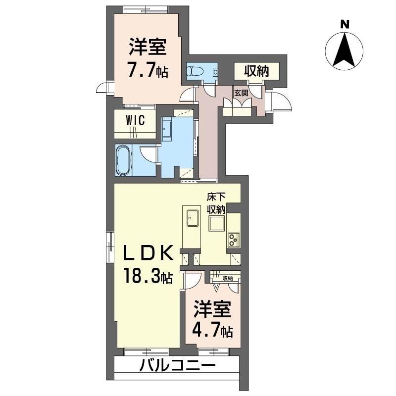 ソラーナ(2LDK/1階)の間取り写真