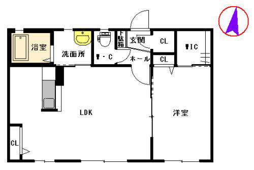 ストリーム(1LDK/1階)の間取り写真