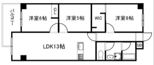 インペリアル京都(3LDK/9階)の間取り写真