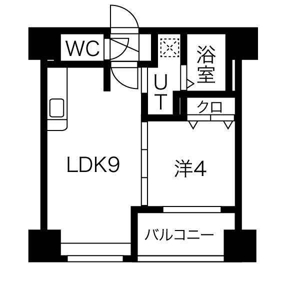 クラッセ琴似ステーション(1LDK/3階)の間取り写真