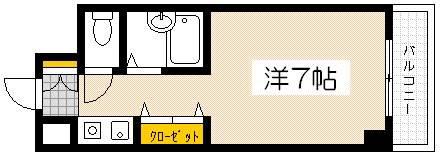 リバーサイドSOGAII(1K/7階)の間取り写真