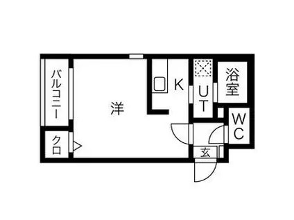 グランコンフォール米野II(1K/2階)の間取り写真