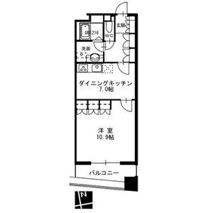 セイント橘(1DK/4階)の間取り写真