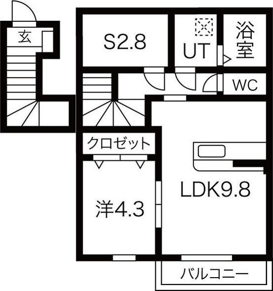 グリーンヒルズ大堤B棟(1SLDK/2階)の間取り写真