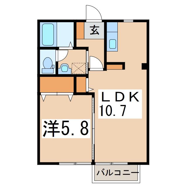 千石パークハウス(1LDK/2階)の間取り写真