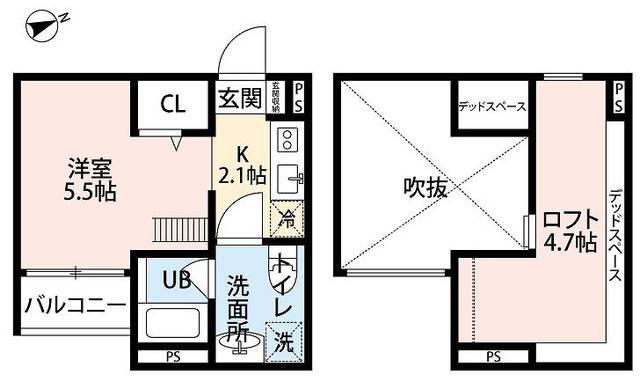 LORE(1K/1階)の間取り写真