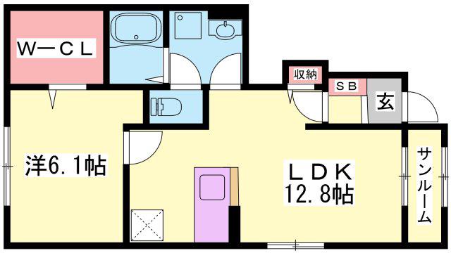 アイリス・K III(1LDK/1階)の間取り写真