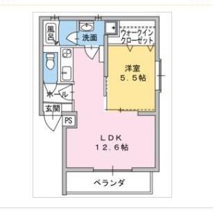 ヴィラ フォンテ(1LDK/2階)の間取り写真