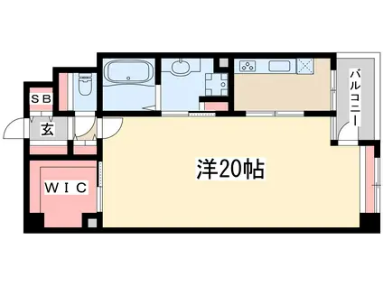 カッシア江坂(1K/2階)の間取り写真