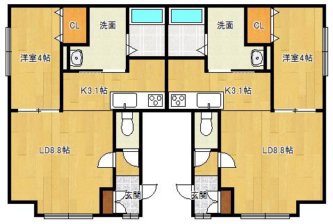 LUNA(1LDK/1階)の間取り写真