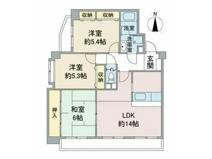 エスペランサ(3LDK/3階)の間取り写真