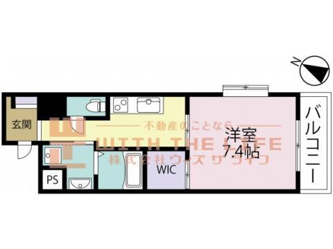 ALETTA合川(1K/6階)の間取り写真