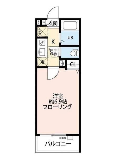 グランクオール戸田新曽(1K/1階)の間取り写真