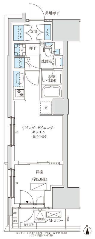 パークアクシス品川天王洲アイル(1LDK/7階)の間取り写真
