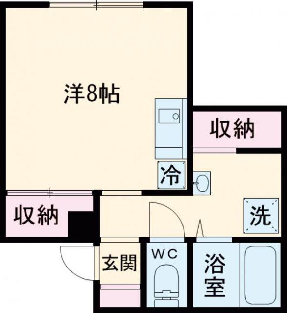 MARUCO咲田(1K/2階)の間取り写真