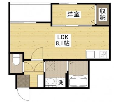 セブンプロート己斐西町II(1LDK/3階)の間取り写真