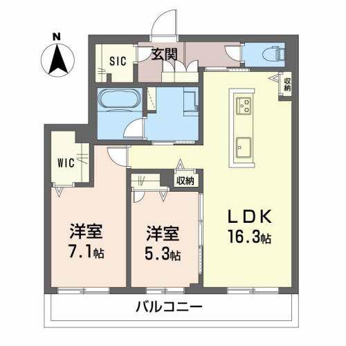 フェニー コート(2LDK/3階)の間取り写真