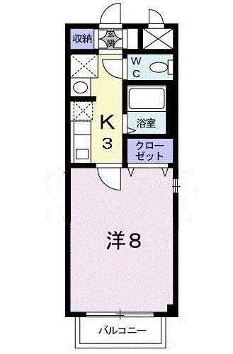 アヴニール21(1K/1階)の間取り写真