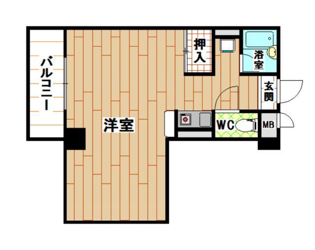 メゾン東武三萩野(1K/9階)の間取り写真