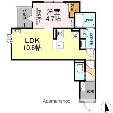 セレスティア豊島N(1LDK/3階)の間取り写真