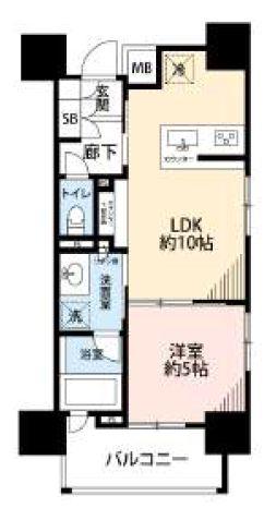 ガーデングラス板橋本町(1LDK/8階)の間取り写真