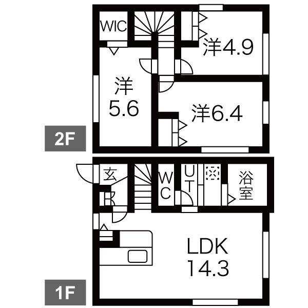 アリエッタB棟(3LDK/1階)の間取り写真