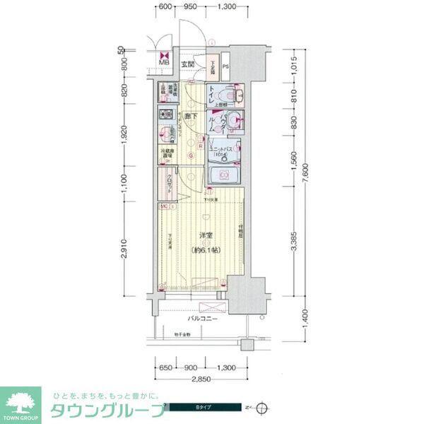 プレサンスSAKAEフロント(1K/9階)の間取り写真