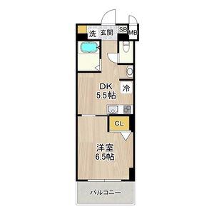 フェニックス日本橋高津(1DK/2階)の間取り写真