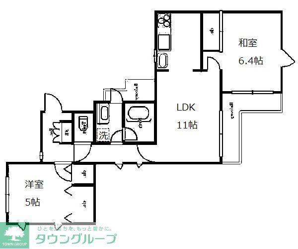 TS GARDEN鷺ノ宮(2LDK/3階)の間取り写真