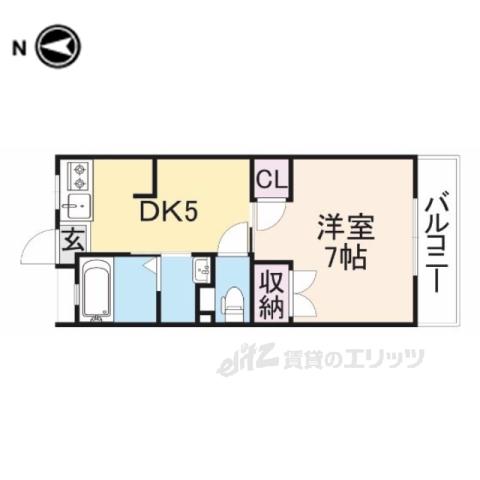 サントピア(1DK/2階)の間取り写真