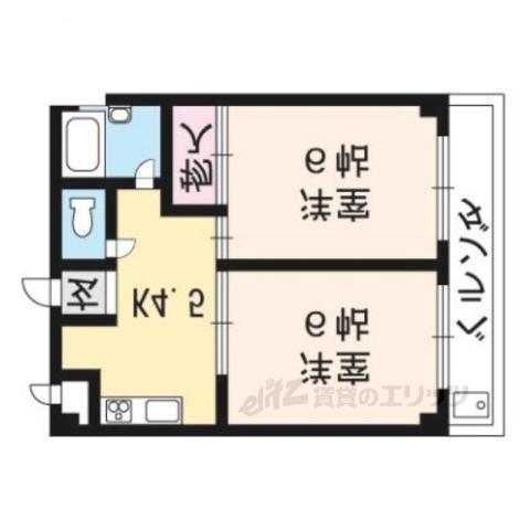 メゾンLEE(2DK/1階)の間取り写真