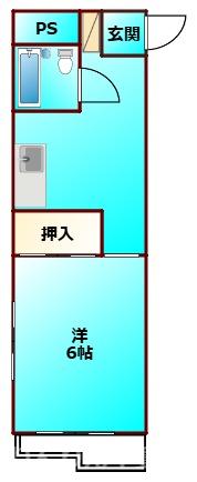 メゾンオクダ(1DK/2階)の間取り写真