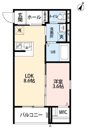 ROBOT HOME 井尻IV(1LDK/1階)の間取り写真
