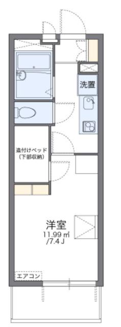 レオパレス21リバーアイランド(1K/2階)の間取り写真
