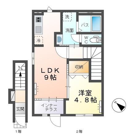 ウィンヴィラ(1LDK/2階)の間取り写真