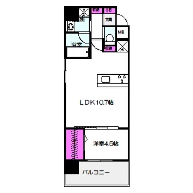 アプリーレ大阪城北(1LDK/8階)の間取り写真