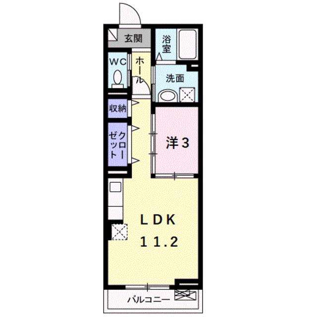フランコリーヌ(1LDK/2階)の間取り写真