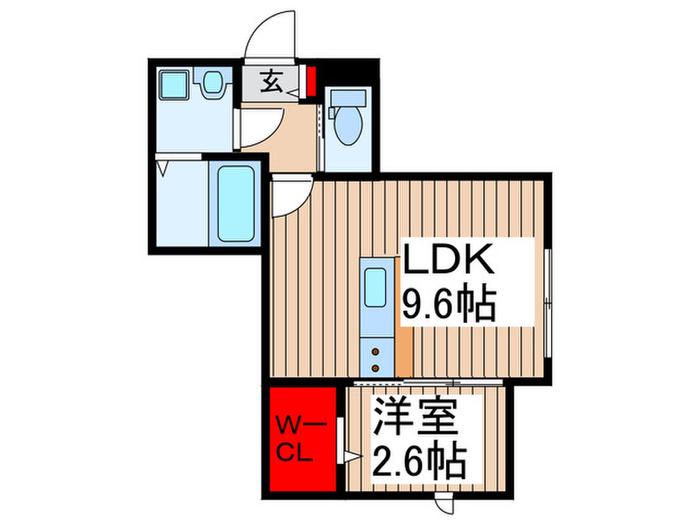 KEIAI RESIDENCE 元山II(1LDK/2階)の間取り写真