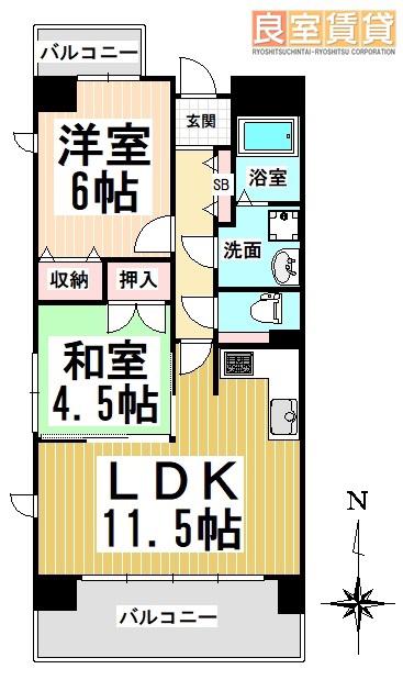 ロジェ新栄南(2LDK/7階)の間取り写真