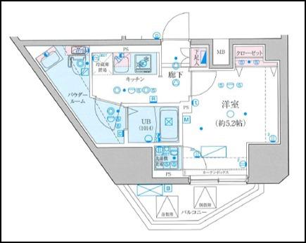 GENOVIA渋谷笹塚SKYGARDEN(1K/6階)の間取り写真