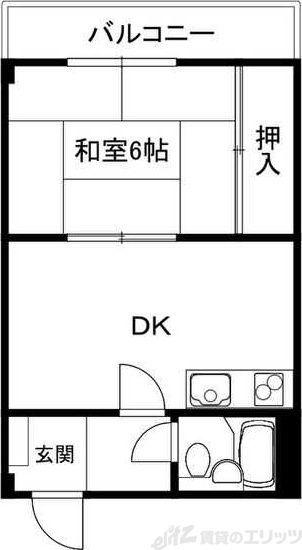 青葉丘コーポ(1DK/2階)の間取り写真