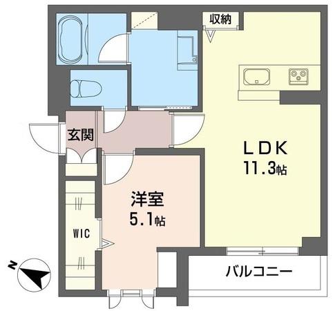 セレンディップ(1LDK/2階)の間取り写真