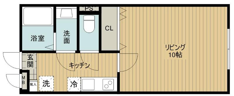 MOND女池上山(1K/1階)の間取り写真