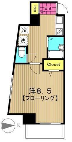 ステージファースト阿佐ヶ谷(1K/4階)の間取り写真