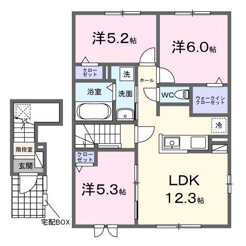 リノ メリアI(3LDK/2階)の間取り写真