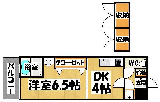 NO48プロジェクト2100博多(1DK/10階)の間取り写真