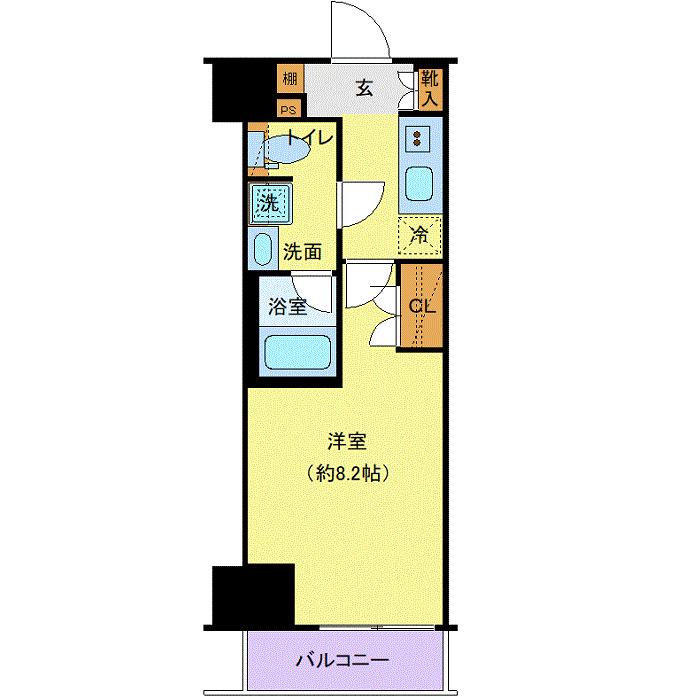プレール・ドゥーク両国IV(1K/4階)の間取り写真