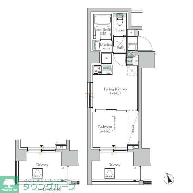ONE ROOF RESIDENCE ASAKUSABASHI(1DK/4階)の間取り写真