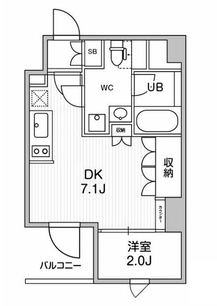 ALTERNA押上 ALTERNA押上(1DK/2階)の間取り写真
