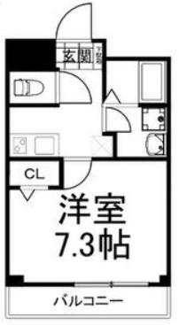 ラフォーレ香里西(1K/2階)の間取り写真